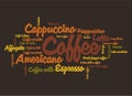 Coffee wordcloud Royalty Free Stock Photo