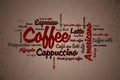 Coffee wordcloud Royalty Free Stock Photo