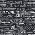 Coffee Words Seamless Background Tags