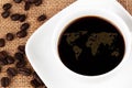 Coffee World Map Royalty Free Stock Photo