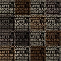 coffee writing seamless pattern for background Royalty Free Stock Photo