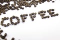 Coffee written with coffee beans Royalty Free Stock Photo