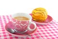 Coffee with yellow cakes Royalty Free Stock Photo