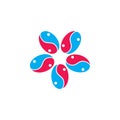 Coffee yin yang shape in circle logo Royalty Free Stock Photo