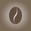 Coffeebean icon isolated on brown background. Vector illustration