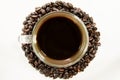 Coffeebean white cup Royalty Free Stock Photo