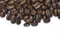 Coffeebeans over white Royalty Free Stock Photo