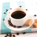 Coffeee cup and sugar Royalty Free Stock Photo