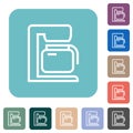Coffeemaker outline rounded square flat icons Royalty Free Stock Photo