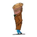 Coffeeman. color Cup of coffee. Vector illustration Royalty Free Stock Photo