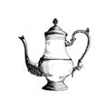 Coffeepot, coffee maker Hand Drawn Sketch Vector illustration.