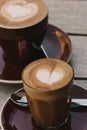 Coffees, flat white and piccolo Royalty Free Stock Photo