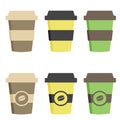 Delicious coffee paper cup icon. Drink vector illustration for cafe Royalty Free Stock Photo