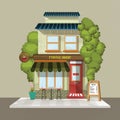 Coffeeshop storefronts illustration Royalty Free Stock Photo
