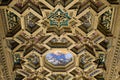 Coffered ceiling of the Basilica of Santa Maria in Trastevere. Rome, Italy Royalty Free Stock Photo