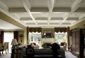 Coffered ceiling in a luxury home Royalty Free Stock Photo