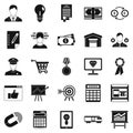 Coffers icons set, simple style Royalty Free Stock Photo