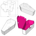 Coffin Box Self Asembly with out needing a glue and Die-cut Pattern. Royalty Free Stock Photo