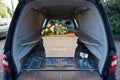 Coffin in car Royalty Free Stock Photo