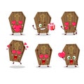 Coffin cartoon character with love cute emoticon