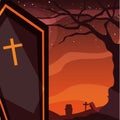 coffin cemetery happy halloween celebration