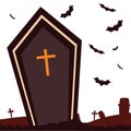 coffin cemetery happy halloween celebration