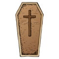 Halloween coffin illustration