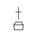 Coffin and cross line icon Royalty Free Stock Photo