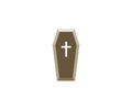 Coffin, death, funeral, halloween icon. Vector illustration, flat design