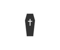 Coffin, death, funeral, halloween icon. Vector illustration, flat design