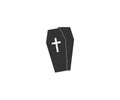 Coffin, death, funeral, halloween icon. Vector illustration, flat design.