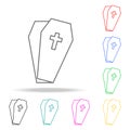 coffin . Elements of human death in multi colored icons. Premium quality graphic design icon. Simple icon for websites, web design Royalty Free Stock Photo