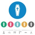 Coffin flat round icons