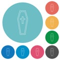 Coffin flat round icons