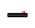 Coffin and flowers sign symbol. Funeral and deceased. concept of sadness and suffering