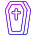 coffin, ghost thin line icon