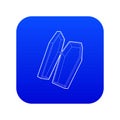 Coffin icon blue vector