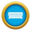 Coffin icon blue vector isolated