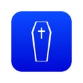 Coffin icon digital blue