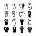 Coffin icon set vector design template basic RGB Royalty Free Stock Photo