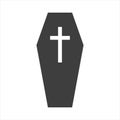 Coffin icon simple silhouette flat style vector illustration on white background Royalty Free Stock Photo