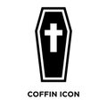 Coffin icon vector isolated on white background, logo concept of