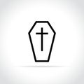 Coffin icon on white background