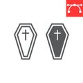 Coffin line and glyph icon