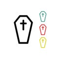 Coffin line icon, vector illustration