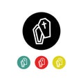 Coffin line icon, vector illustration