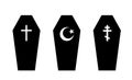 Coffin symbol vector silhouette illustration isolated on white background.