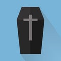 Coffin Vector, halloween, flat design.