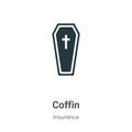 Coffin vector icon on white background. Flat vector coffin icon symbol sign from modern insurance collection for mobile concept