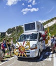 Cofidis Vehicle in Pyrenees Mountains